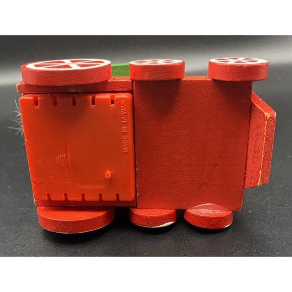 Lot 2 Vintage Wooden Train Ornaments Santa Blue Bear Engine Locomotive Christmas - Picture 6 of 15